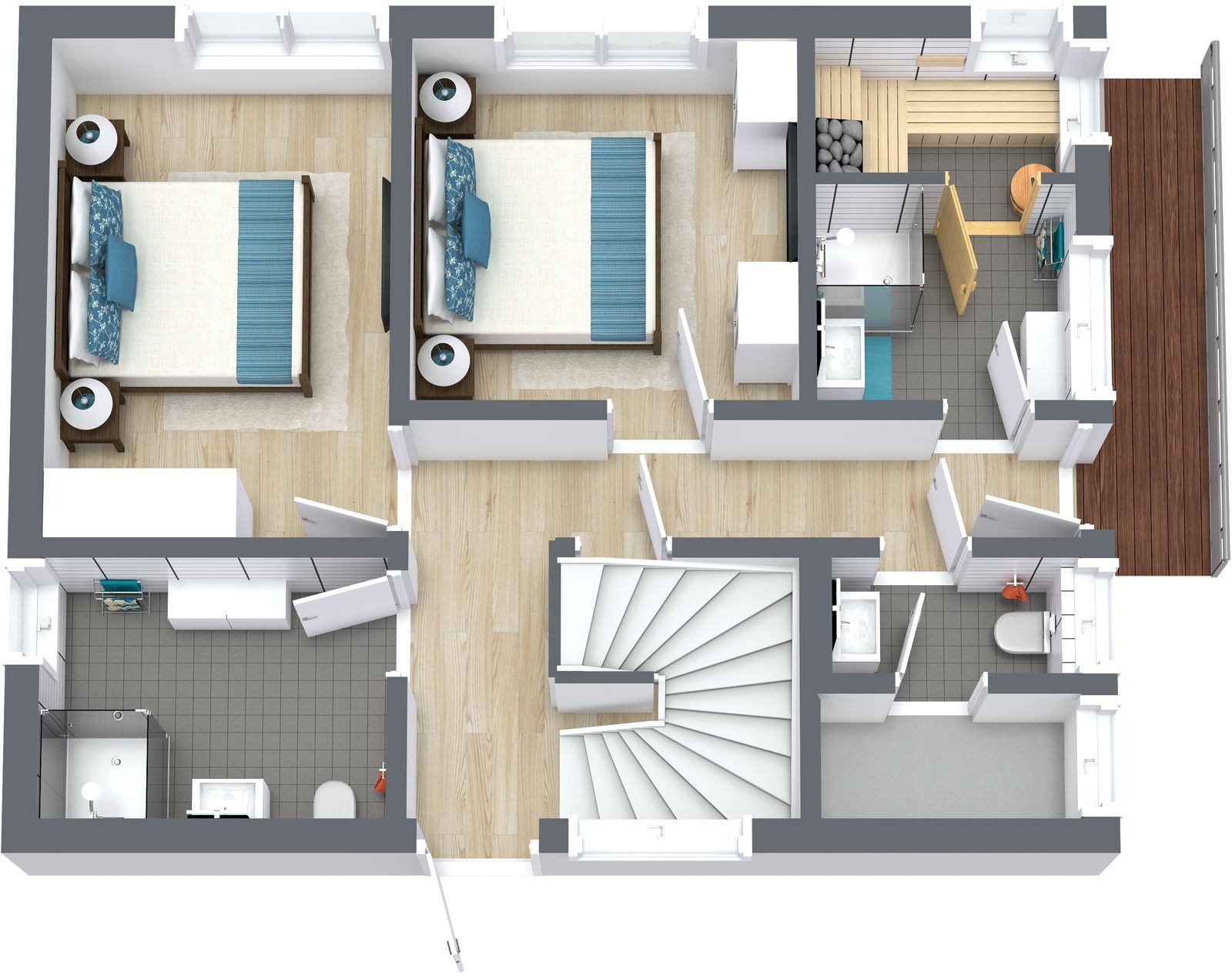 Grundriss Erdgeschoss des Floating House Triton