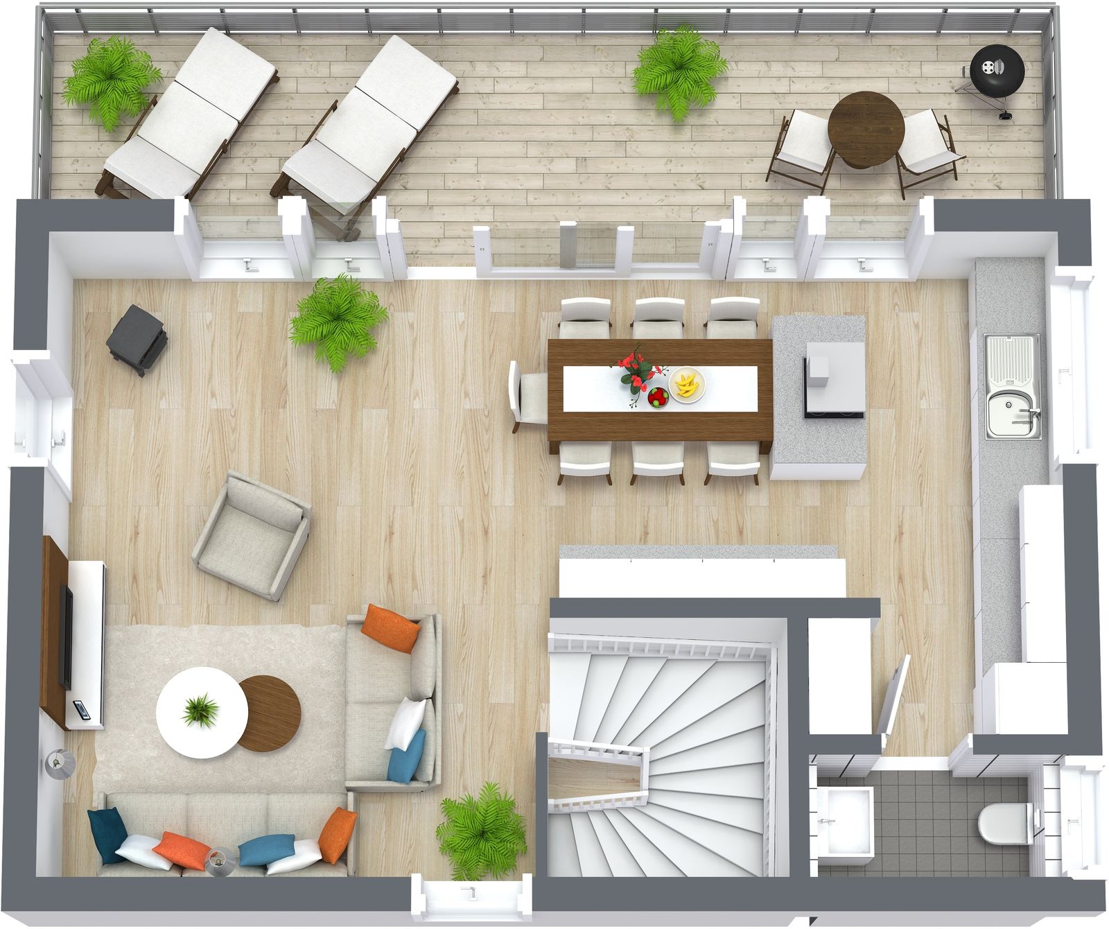 Grundriss Obergeschoss des Floating House Triton